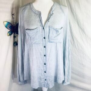 Free People~Lace Back Balloon Sleeve Blouse~XS